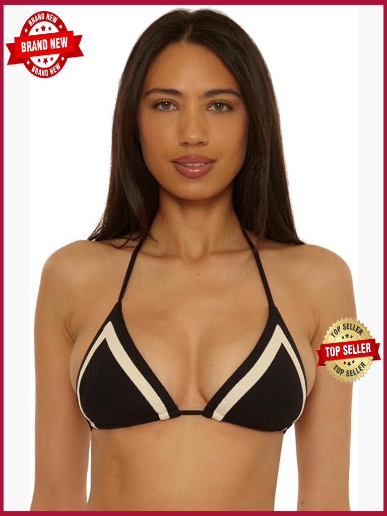 Triangle Bikini Top, Adjustable Ties, Removable Cups, Nylon Spandex